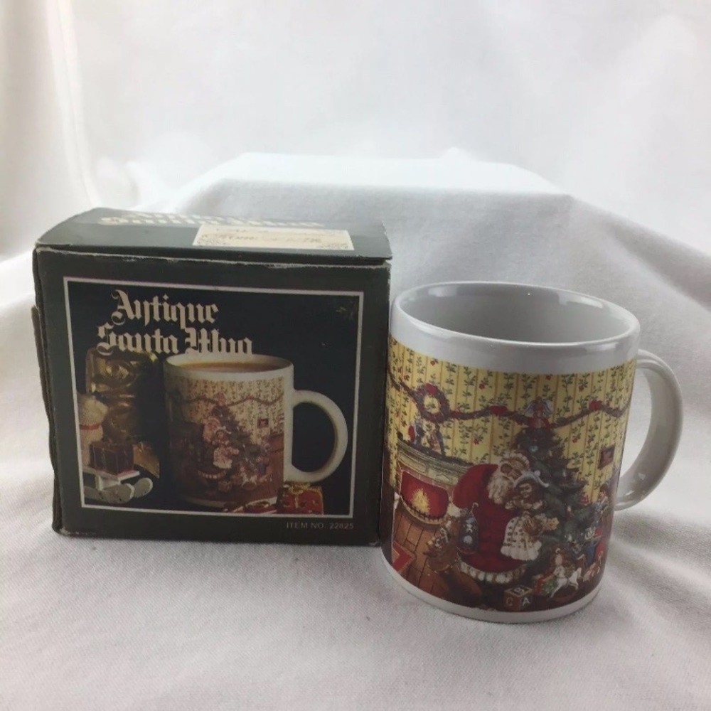 Antique Coffee Cup Santa Mug 10 oz